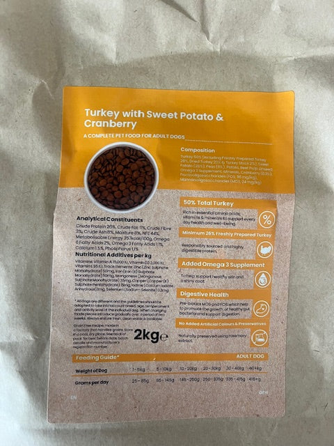 Working Dog Turkey Dry Grain Free Kibble 2kg