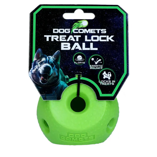 Dog Comets Treat Lock Ball Green