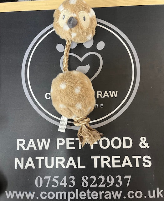 Bone & Barkers Owl Squeaky Rope Toy
