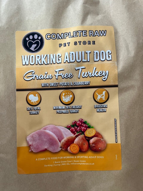 Working Dog Turkey Dry Grain Free Kibble 15kg